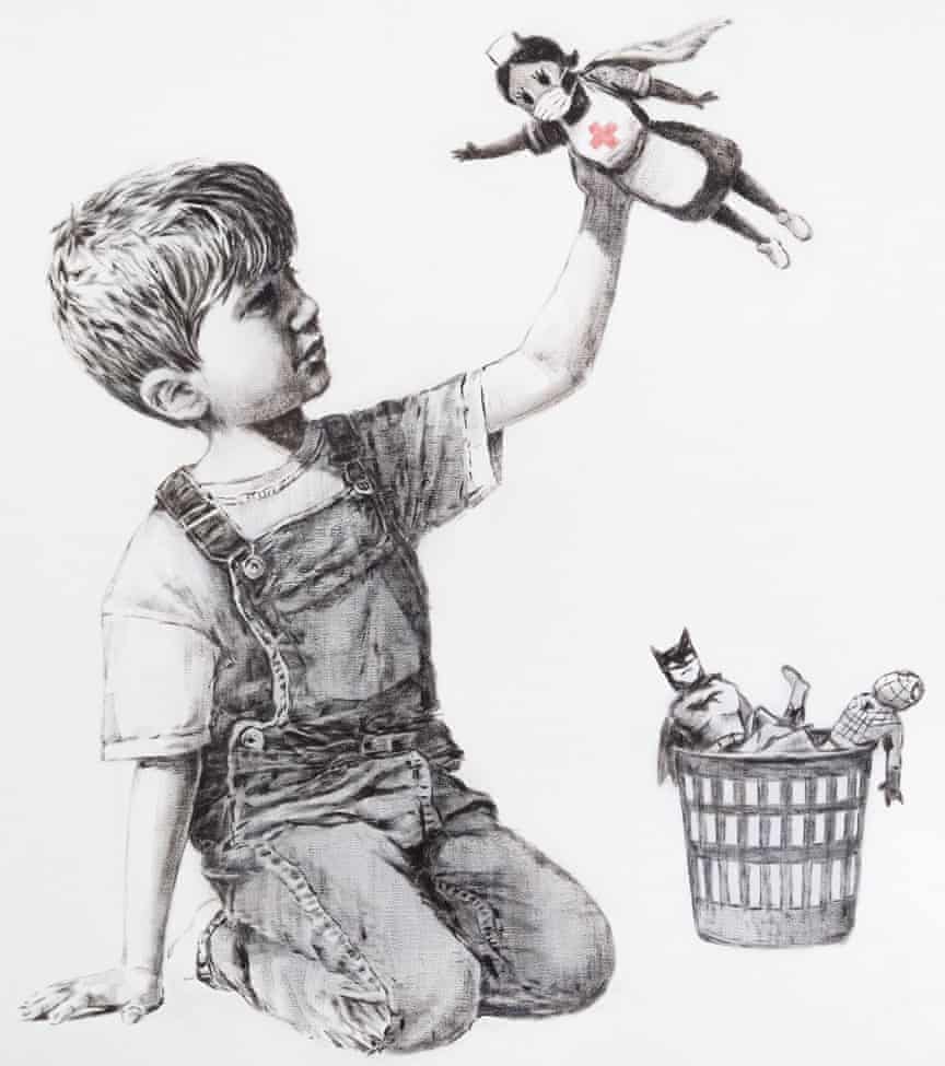 Bansky's Game Changer, on display at Southampton General Hospital