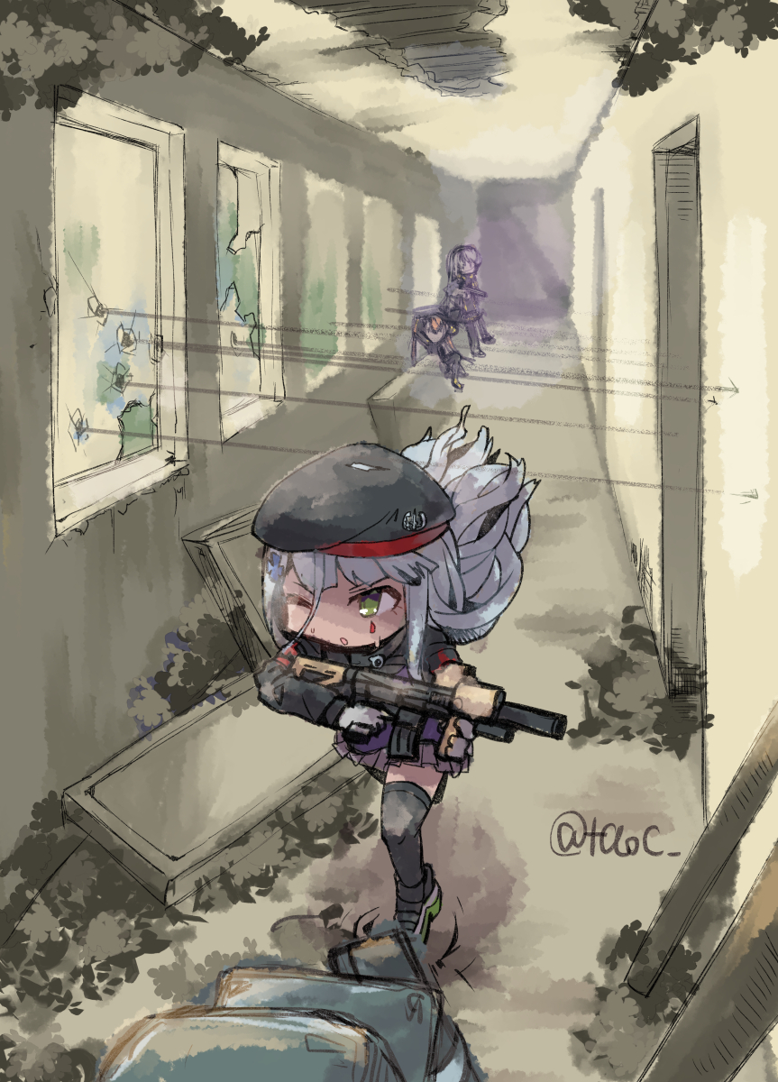 少女前線 廊下での銃撃戦好き ドルフロ Taocのイラスト 少女前線 廊下での銃撃戦好き ドルフロ Taocのイラスト