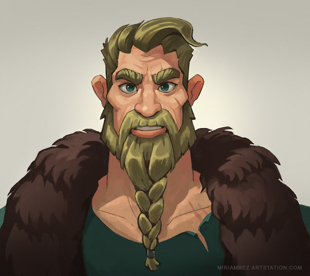 Lately, I've been practicing stylized portraits as I wanted to improve my human characters. I did a sketch of this random viking and I thought it would be great to paint him.

I'm happy with the result because it's something out of my comfort zone 😁 #characterdesign