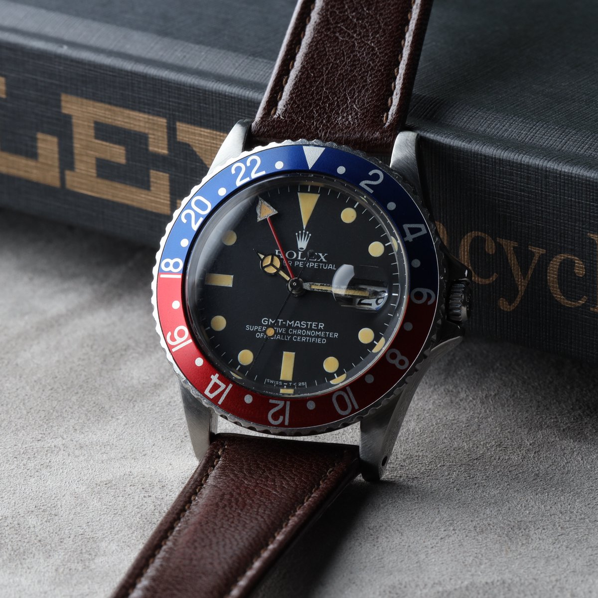 gmt pepsi leather strap