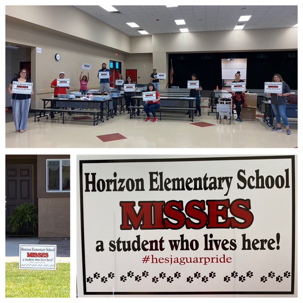 Showing some love to our <a href="/Horizon_Jaguars/">Horizon Elementary School</a> students. Staff delivered signs to every Jaguar house today! #hesjaguarpride #missourstudents @SAaronResendez <a href="/Mr_Brian_Bell/">Brian Bell</a> <a href="/AmbelinaGDuran/">Ambelina GarciaDuran</a>