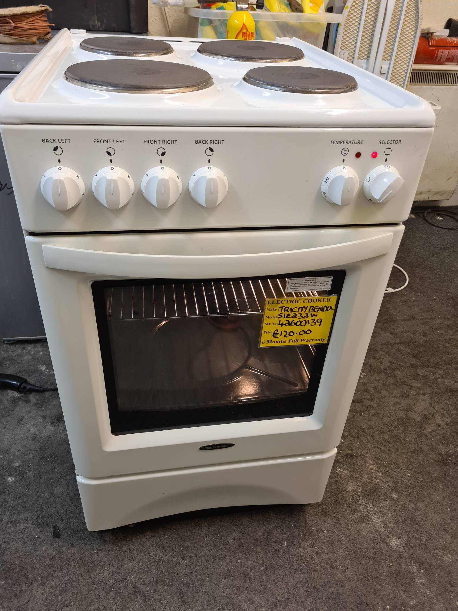 Tricity bendix electric clearance cooker