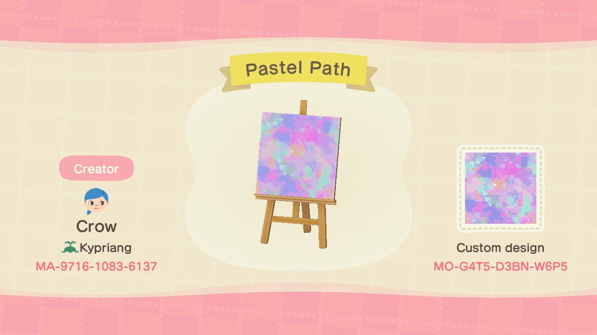 SyzygialCorvid's tweet photo. I made a slight edit to this path, the edge pattern has slightly better fitting colors! #acnhdesigns #ACNH #acnhpattern https://t.co/AWygw4HjKM