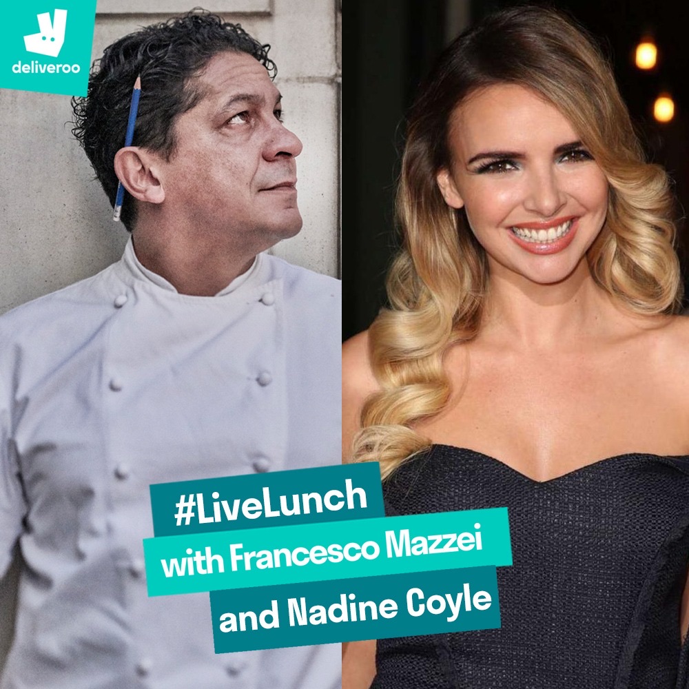I’m so excited to be joining my good friend <a href="/francescocook/">Francesco Mazzei</a> tomorrow lunchtime on <a href="/deliveroo/">Deliveroo</a>’s Instagram page at 1pm where he’s going to be teaching me and all of you at home how to make the most incredible Italian food, using ingredients from <a href="/Eatalianouk/">Eataliano_uk</a>!! #LiveLunch