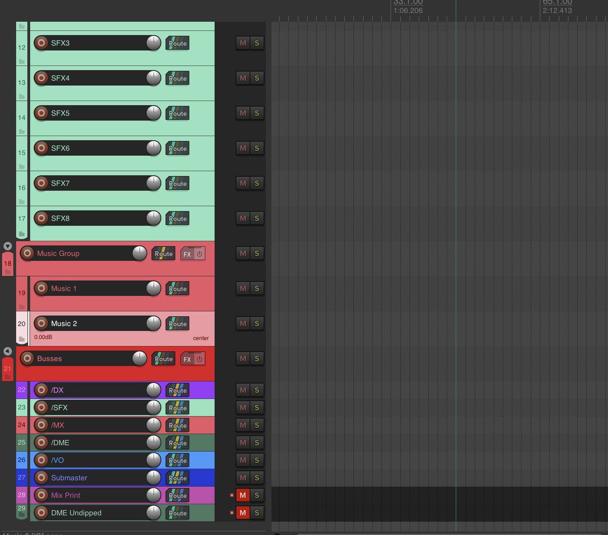gminorscale's tweet image. So, now I actually did recreate this #postaudio template in #reaperdaw That was a fun exercise! 

Here's the stereo mix template, moving on to the 5.1 template now, that's probably gonna be more difficult
dropbox.com/sh/bany1sqmzl0…