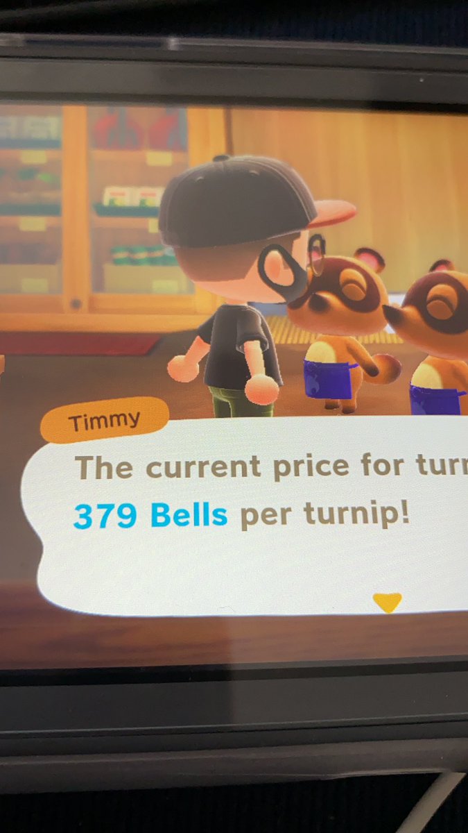 KnAcrossing's tweet photo. Turnip prices are 379 dm for dodo code tips are appreciated but not necessary #turnipprices #dodocode #AnimalCrossingturnips https://t.co/IELApSIo4B