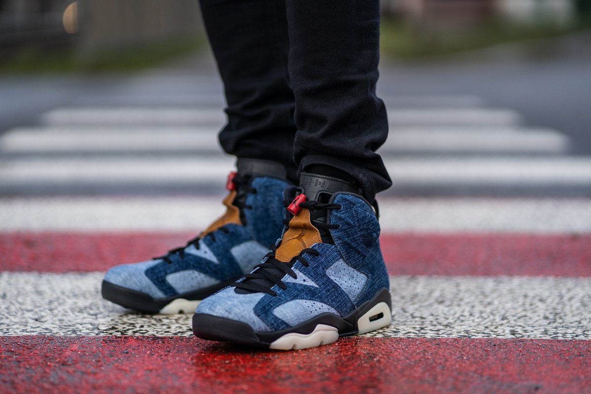 air jordan 6 denim on feet