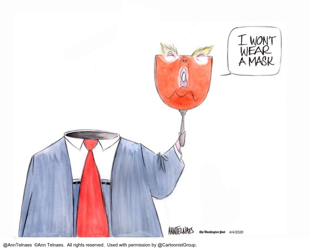 cartoonistgroup's tweet photo. #IronyIsAlive
Trump didn't wear a mask ... in a mask factory
#TrumpMask #Mask #MaskFactory
#TooMuchFoundation?
Cartoon from the recent archive of @AnnTelnaes https://t.co/dgjL0GFuxH