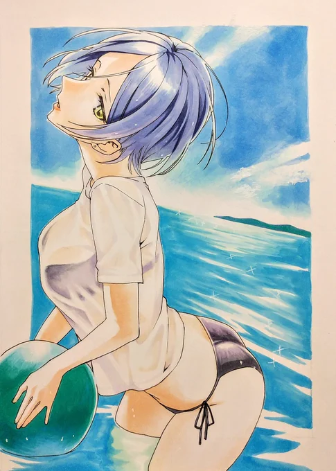 一日一奏!奏チャ!「ビーチボール」です。

ダッシャーーーーァッッッ!!!!(描ききったという顔)
このまま次の原稿に出来るくらい描き込んだ…今日はいつもより早く描き始めたからな……?? 