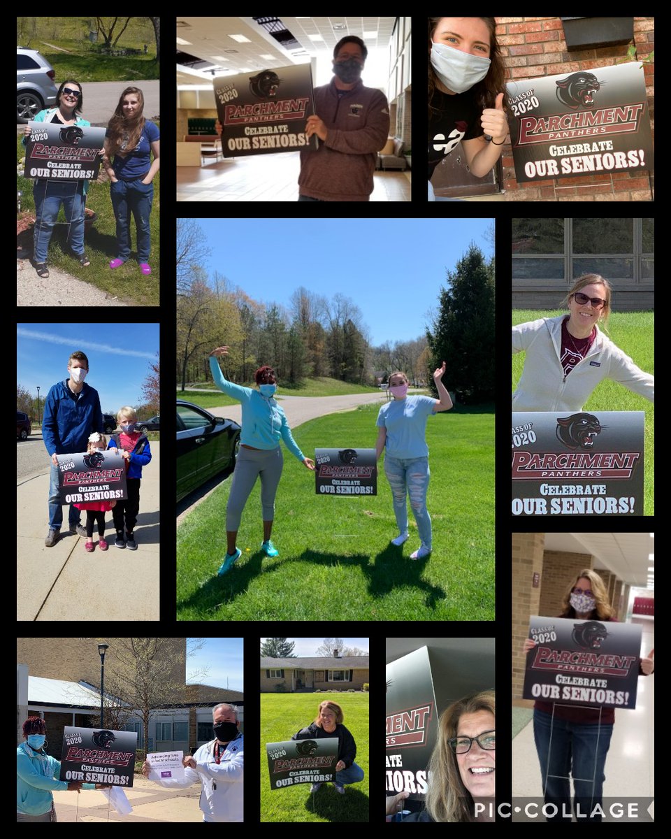 ParchmentSchool's tweet photo. Our PHS staff had a secret mission today for the class of 2020. Thank you to Sign Center of Kalamazoo for printing these! #weareparchment #classof2020 (Barclay Hills, you're next!) https://t.co/6x3fScutty