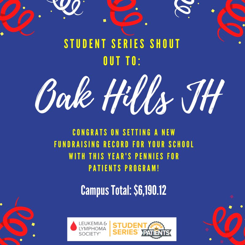 So proud to be a lion! OHJH making a difference in leukemia and lymphoma research. #LoveMyLions #PenniesForPatients <a href="/GreenwadeMorgan/">Mrs. Greenwade</a> <a href="/oakhillslions/">The Lions Den</a>