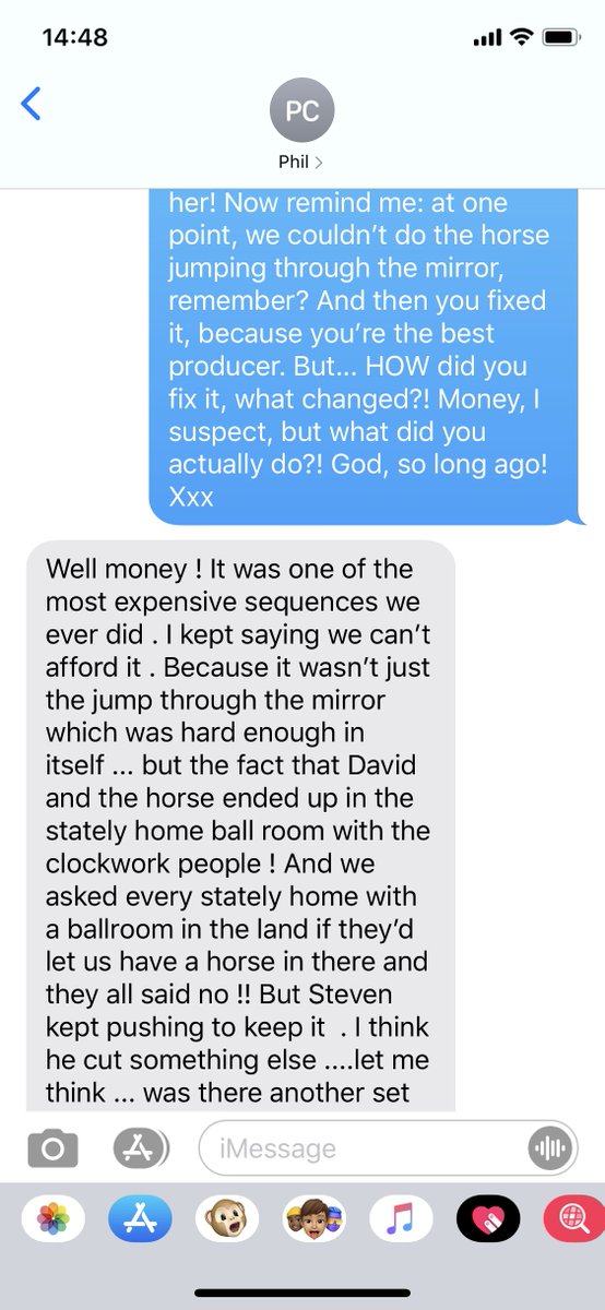 russelldavies63's tweet photo. THE HORSE! @StevenwMoffat has described this problem. I asked Phil Collinson how they ever fixed the horse problem, and here he is, faithful viewer… #Clockdown https://t.co/fDp0fiiDYP