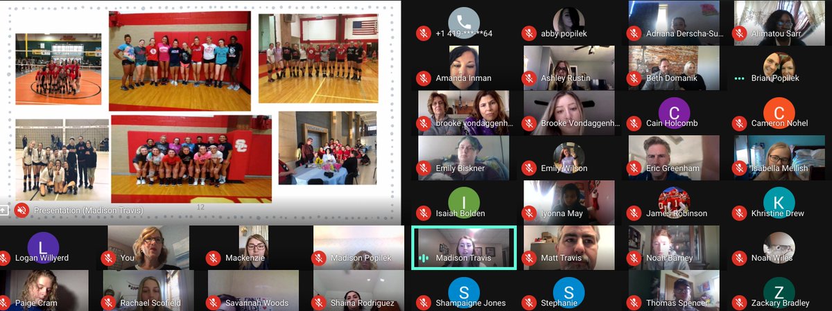 MrsLAnthony's tweet photo. Such a pleasure to listen to Madison Travis, Madison Popilek, and Brooke vonD present their "virtual" senior exits. Their "futures [are] so bright, they better wear shades!" @IntoTheCreek @swartz_creek @SwartzCreekHS @brookevdn @MadisonPopilek @_mjt2 https://t.co/REhupUR0Av