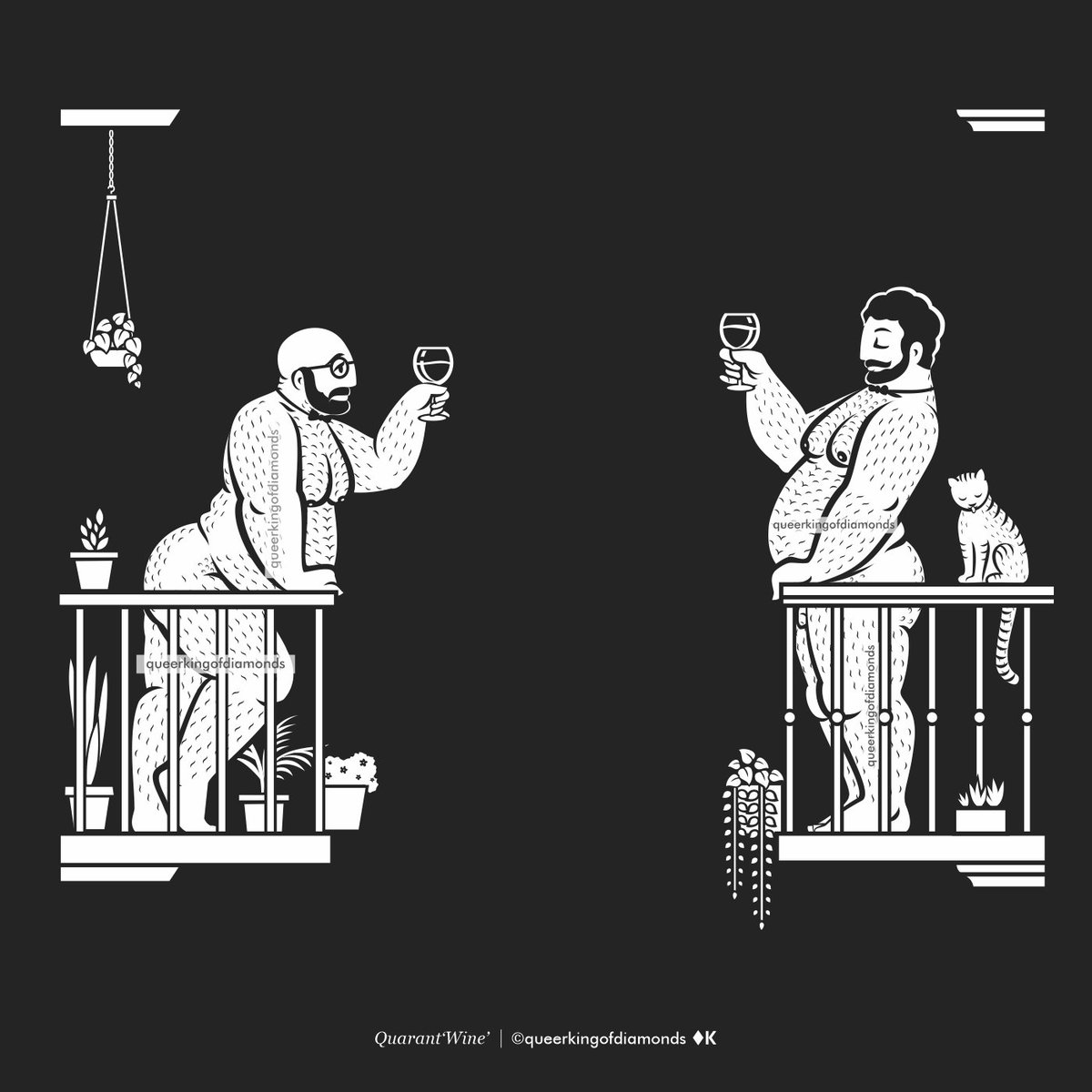 Qkingofdiamonds's tweet photo. Quarant-Wine Date  #gayart #gaylove #queerart #queerkingofdiamonds #gayartist #gaybears  #gaybear #gaycouple #gaybears https://t.co/flonlvRlgG