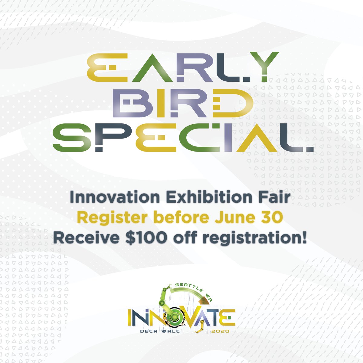 DECA_Washington's tweet photo. Have a product, service, fundraiser, or college/career opportunities for high school students? Contact wendy@wadeca.org for exhibitor booth information at our Western Region Leadership Conference Innovation Fair!

📍 Washington State Convention Center, Seattle
📅 Fri, November 13 https://t.co/cBIhwgTklV