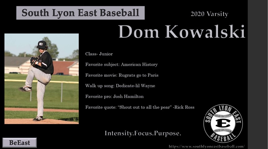 SLEBaseball's tweet photo. South Lyon East Baseball Varsity Player Highlight... https://t.co/SnlUwXuVW5