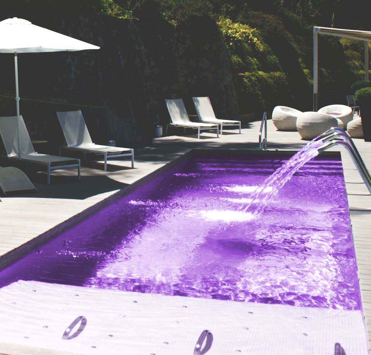 iracifalavina's tweet photo. Ainda não vi piscinas com azulejo roxo na timeline então passando aqui pra exaltar https://t.co/b21FwLqqr7