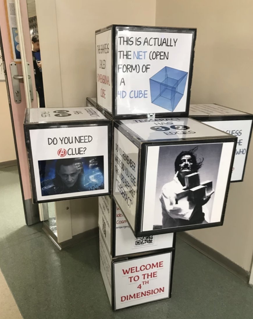 edaydemir's tweet photo. You can make the #Net of a #4Dimensional Cube by using 8 cubes and use the info-labels to cover its faces. #Tesseract
The template is on https://t.co/7rmjYl92vI https://t.co/naNJfMoawz