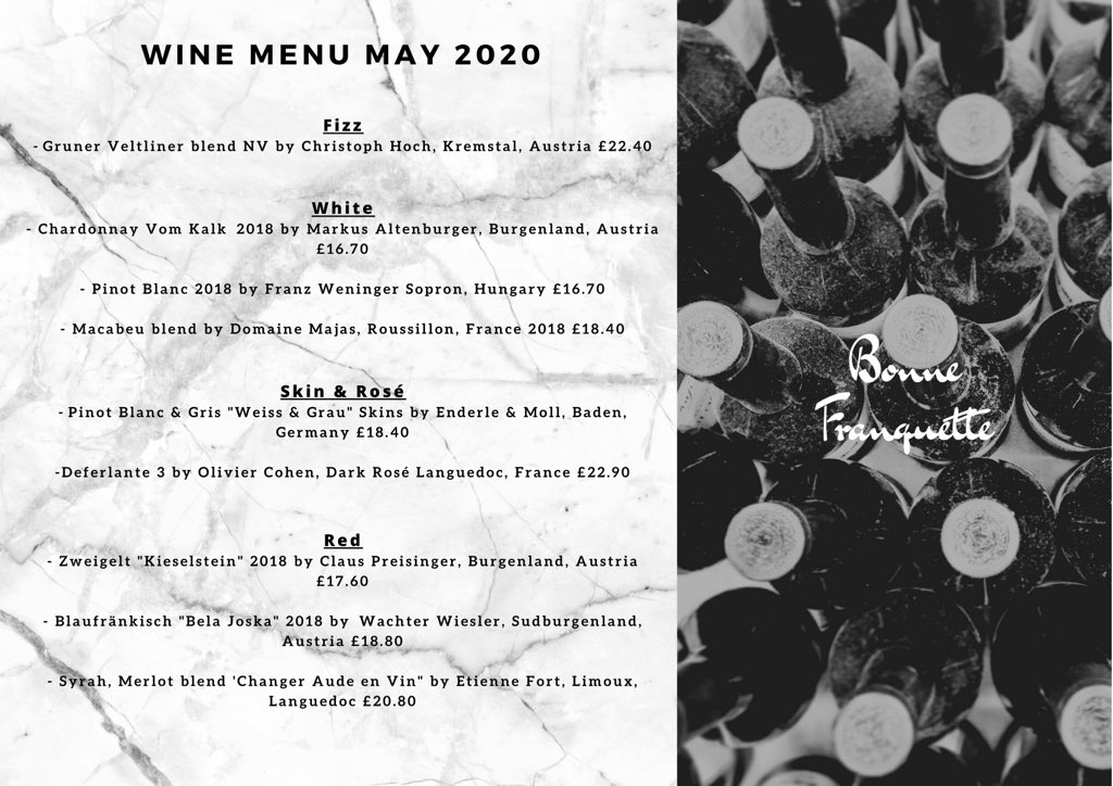 3 course menu delivery for this bank holiday weekend is available for ordering on my website bonnefranquette.co.uk 
You can also get in touch on WhatsApp 07471807038
Or email info@faroutfood.co.uk 
Follow us on Instagram for live stream, photos and updates @yann_florio