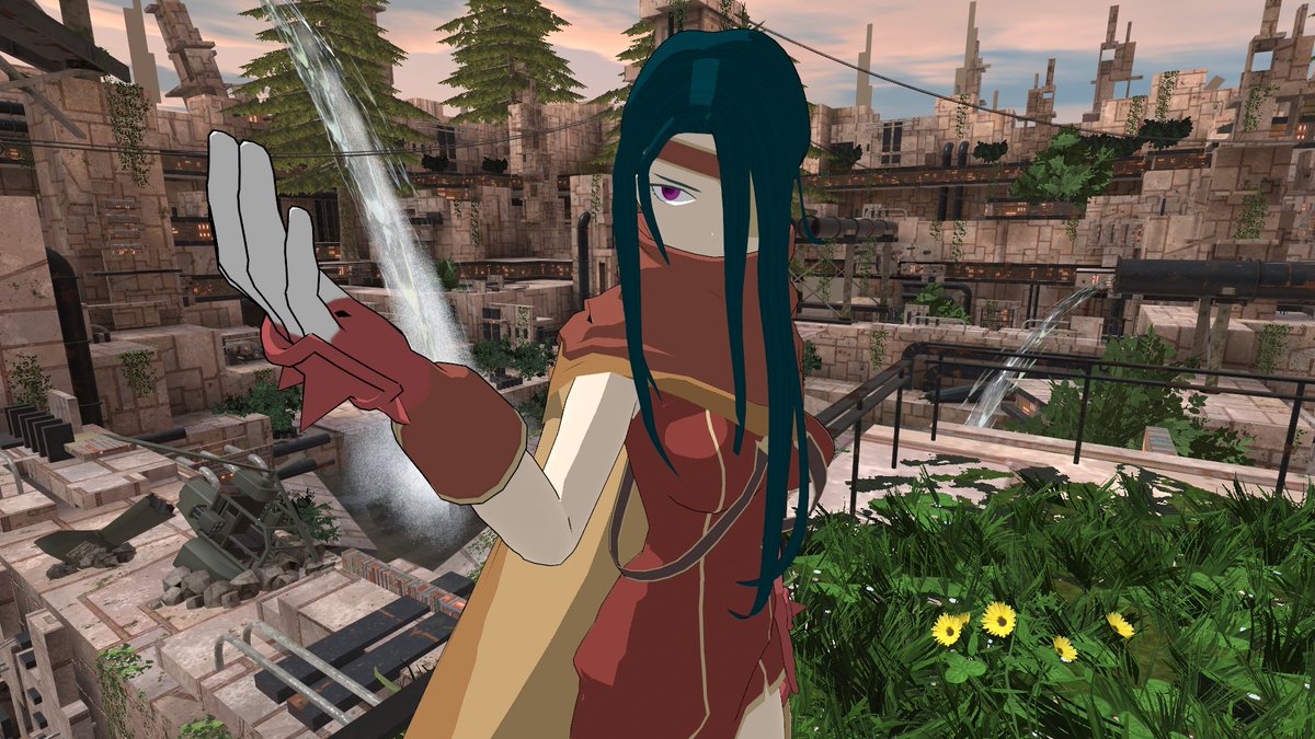 州倉正和 Scramasax ワイルドアームズ２ カノンの二 次創作アバター 見た目的にはほぼ完成しました 質感表現どうしようかと迷ってたけど ヘンに情報量増やすよりもセルルックにしたほうが原作のイメージ通りになる気がする 隠し 武器の変形アニメーション