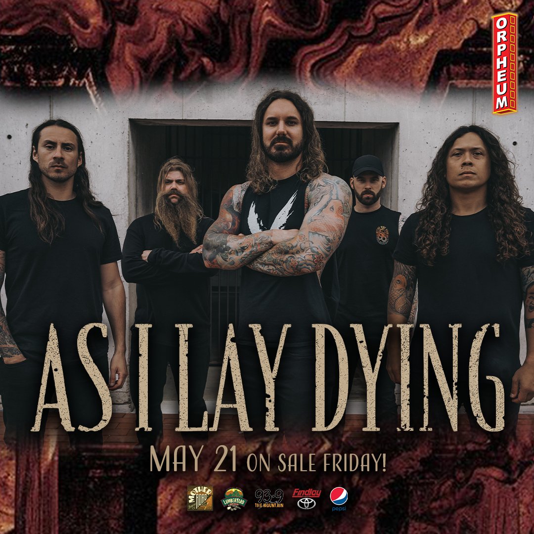***NEW DATE*** As I Lay Dying is returning to #Flagstaff FEBRUARY 18, 2021! See them LIVE at The Orpheum Theater. All previously purchased tickets will be honored at this new date. Purchase tickets here: bit.ly/2zjtlRy 🎟🎟🎟