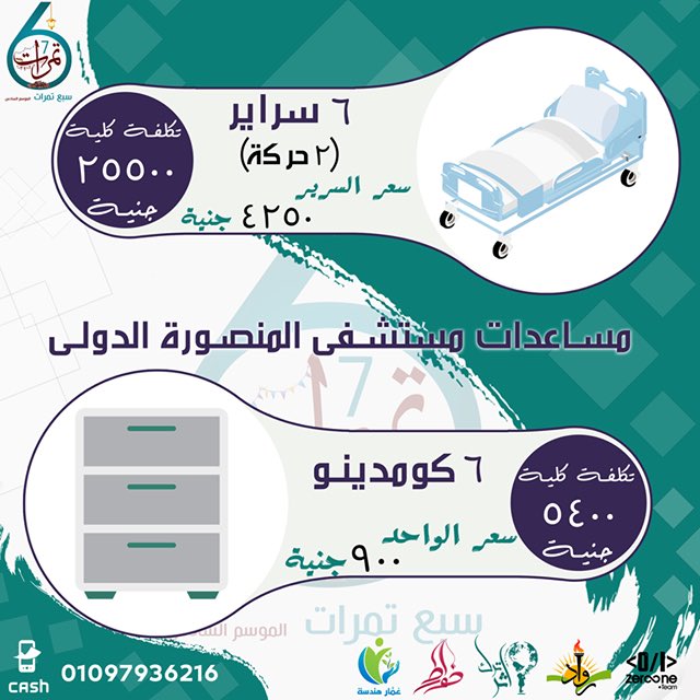 Seven_dates6's tweet photo. قال الحسن البصري -رحمه الله-: “قضاء حاجة أخ 
مسلم أحب إلي من اعتكاف شهر. 

هنبدأ نسعى النهاردة معاكم بإذن الله على احتياجات المستشفى الدولي بالمنصورة 

👈 ٦سراير (٢ حركة) سعر السرير ٤٢٥٠ج
 التكلفة الكلية = ٢٥٥٠٠ جنيه.
👈 ٦ كومدينو سعر الواحد ٩٠٠ ج 
التكلفة الكلية = ٥٤٠٠ جنيه https://t.co/Ke6SDw50DY