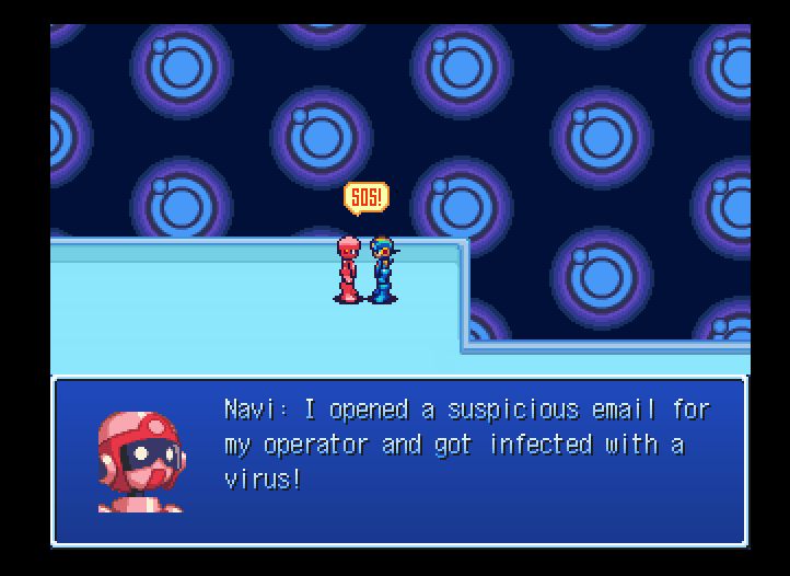NeuroSlasher's tweet photo. @ReishusNakagawa @kwandrus @alligatorsky__ @necropocene @AugustaPlays @circuass @virtualon_ #RPGMaker2020  I agree that there is a lot of polish in this game, from the dialogue using terminology like "deleted" instead of "defeated," the abundance of different sounds and animations, and even the advice given by the robots! https://t.co/aBAWfpRako