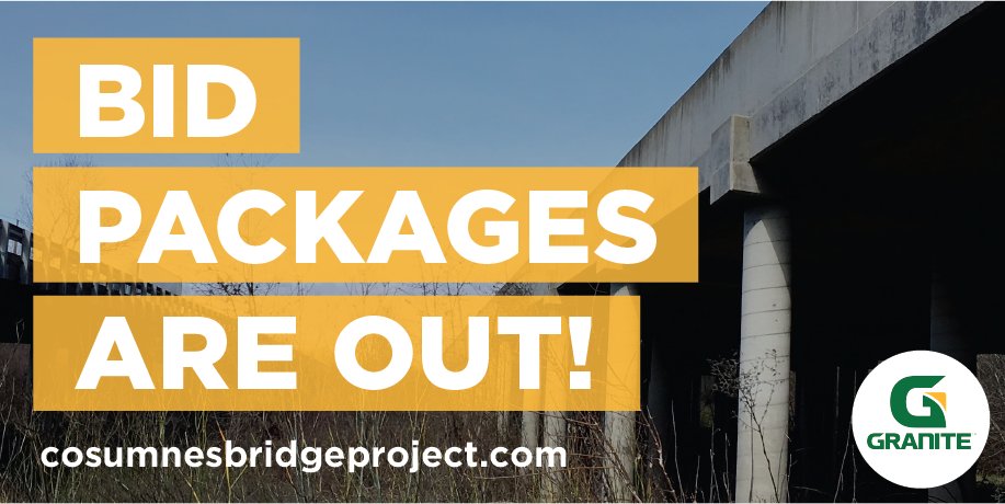 BridgeCosumnes's tweet photo. Bid packages are out! Granite Construction Caltrans District 3 CPM Logistics, LLC#smallbusiness #smallcontractors https://t.co/Z60UGeP8tb