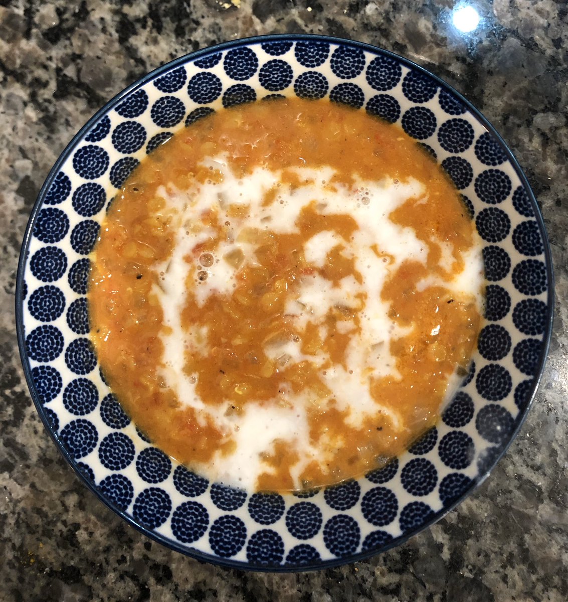 Curried Lentil, Tomato, and Coconut Soup (didn’t have cilantro)  https://www.epicurious.com/recipes/food/views/curried-lentil-tomato-and-coconut-soup?intcid=inline_amp&_gl=1*vbqg6c*_ga*YW1wLVlGeU03OGU0ZnlUd3luZWpsNGZ6elpEN2NyaU1TM2s4SGxWcTdFa2xXRjIxWmpDU21uellPaEdkdHVQU2tWbV8