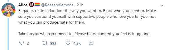 She never addresses this, but if you DO produce content that features things deemed problematic, acknowledge it and tag it. Does it feature incest? Tag it. Does it feature pedophilia? Tag it. One CANNOT block or blacklist without those tags. You can't encourage 1 half of this