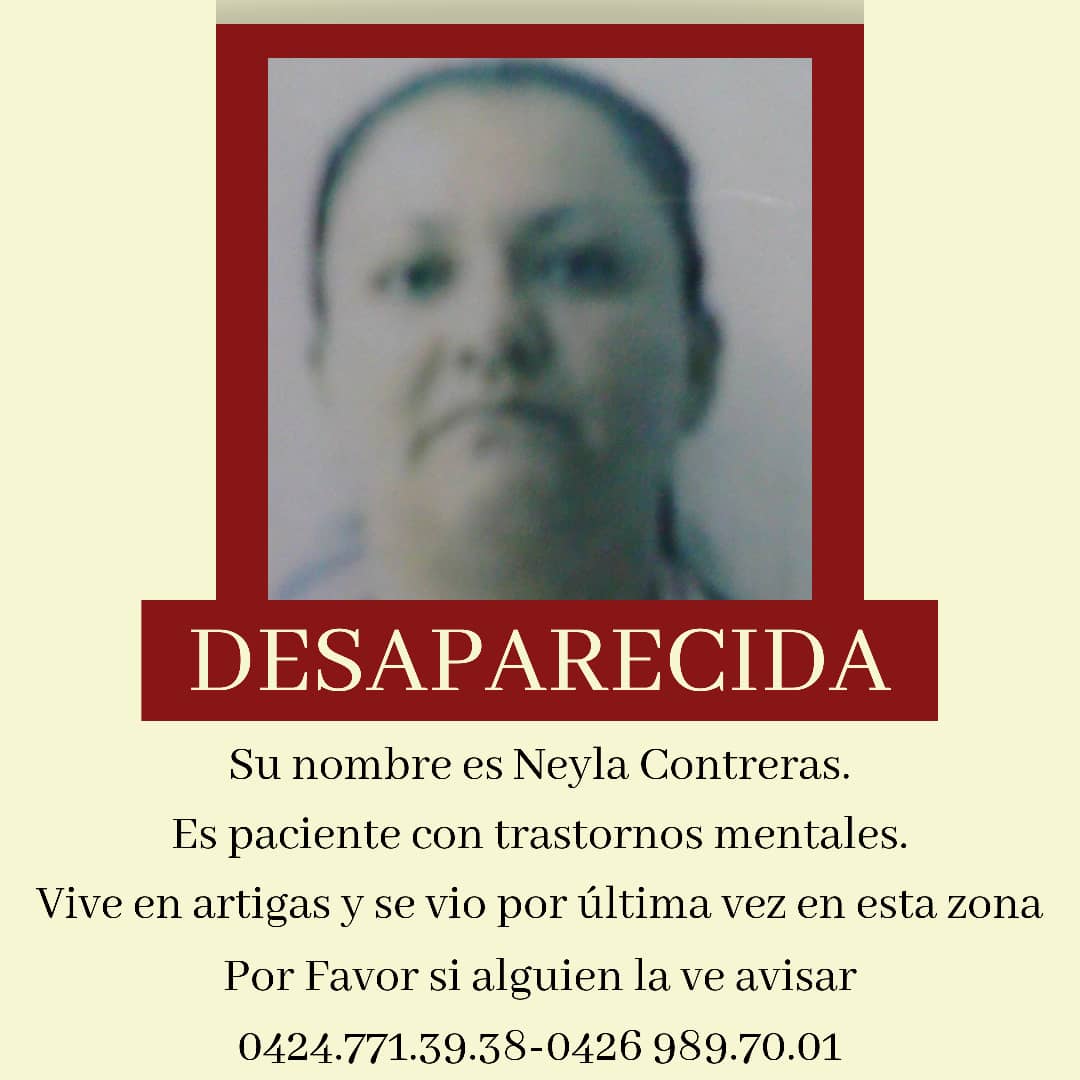 carlosskp's tweet photo. Desaparecida en Artigas se agradece cualquier información #desaparecidos #caracas # venezuela #artigas https://t.co/LmmCHccHZ7