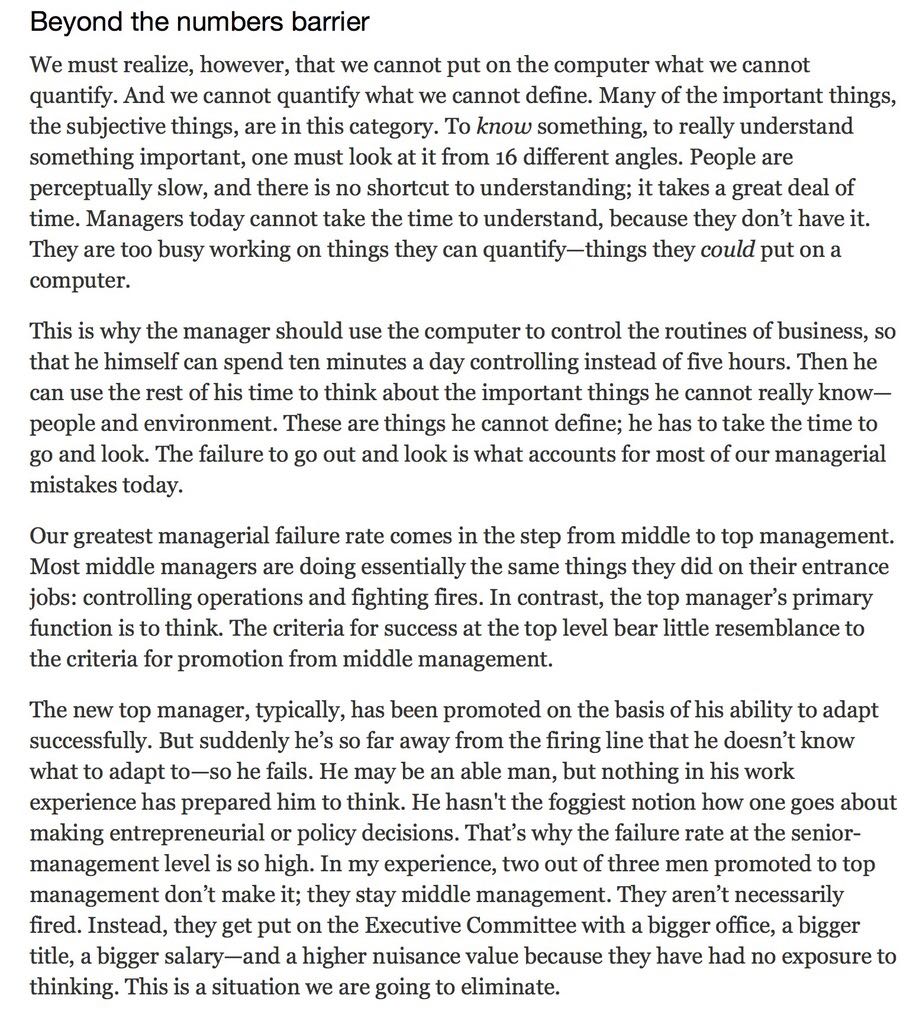 dheeraj's tweet photo. @mbkumar @ScottAdamsSays Time to think is good. Brings back memories of one of my favorite treatises from #PeterDrucker c. 1967: on how the executive was paid to think, but all they did was fight fires and consequently fail. #DesignIsEverything @LifeAtNutanix https://t.co/GnmkDJ0gNG