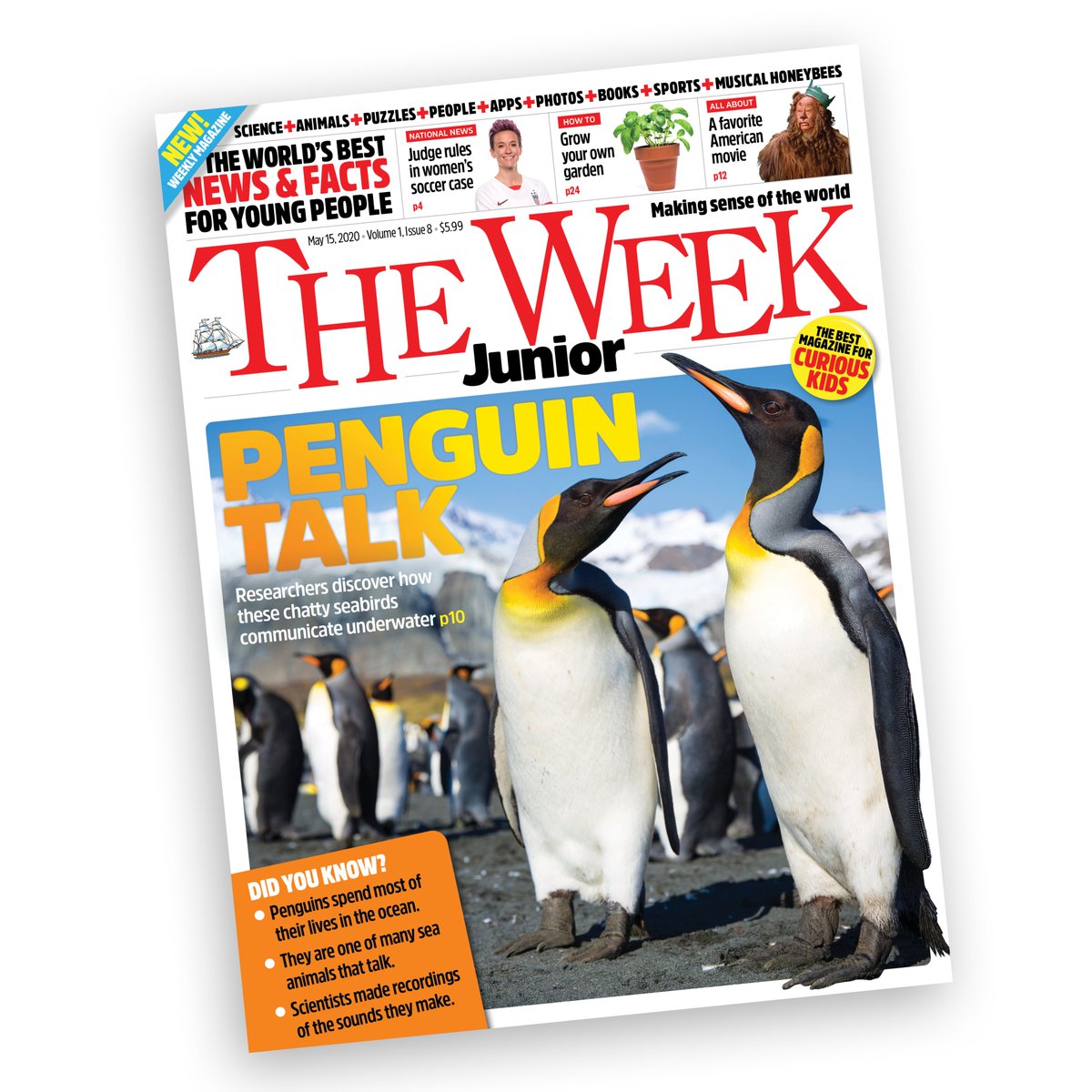 theweekjuniorus's tweet photo. Get ready for issue 8 of The Week Junior! 🎉

On the cover this week, adorable penguins! 🐧🐧🐧Scientists have discovered that the seabirds can “talk” underwater, just like dolphins, seals, and turtles. 

Not subscribed to The Week Junior? Sign up here: https://t.co/A573EHF2VB https://t.co/zQq8vUN0XY