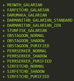 Kelven91's tweet photo. New Galarian Pokémon added !
#PokémonGO https://t.co/wasAzTsRml