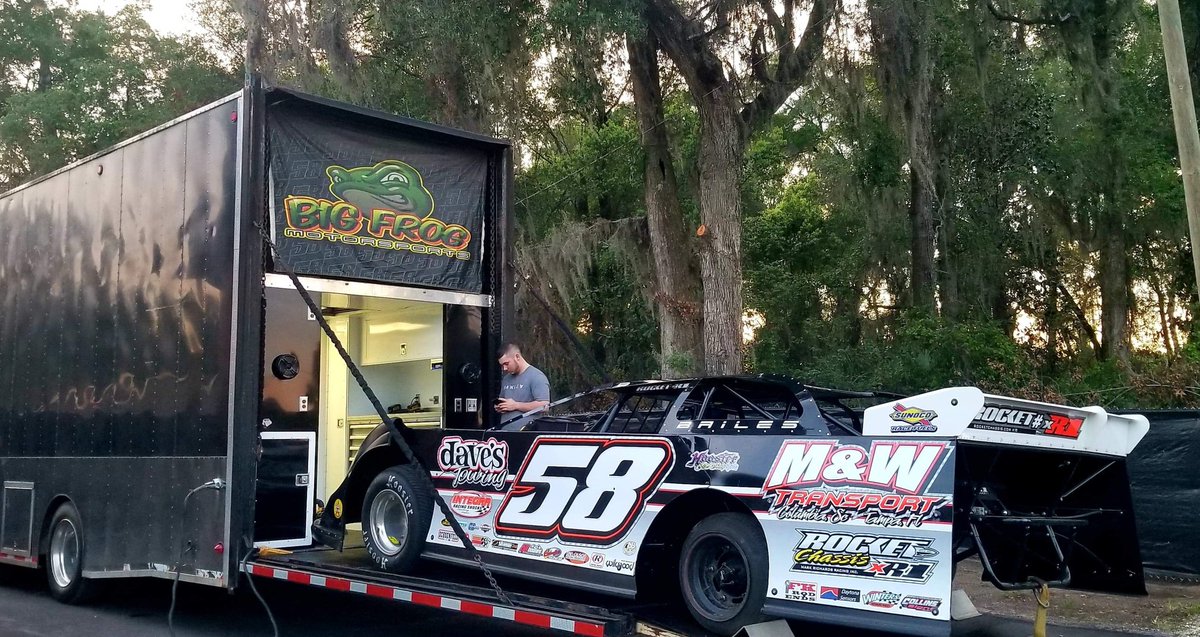 Big Frog Motorsports (@bigfrog58) on Twitter photo Loading up for <a href="/SenoiaRaceway/">Red Clay Racing at WGS</a>.
We are looking forward to getting back into action tomorrow night with <a href="/RossBailes/">Ross Bailes</a> chasing the 5k ๐ฐ.
Dont forget you can watch it live on <a href="/DirtonDirt/">DirtonDirt</a> .
Big thanks to M&W Transport, Daves Towing, <a href="/Rocket_Chassis/">Rocket Chassis</a> <a href="/Keyser_Integra/">Keyser Mfg./Integra</a> <a href="/SunocoRaceFuels/">SunocoRaceFuels</a> Loading up for <a href="/SenoiaRaceway/">Red Clay Racing at WGS</a>.
We are looking forward to getting back into action tomorrow night with <a href="/RossBailes/">Ross Bailes</a> chasing the 5k ๐ฐ.
Dont forget you can watch it live on <a href="/DirtonDirt/">DirtonDirt</a> .
Big thanks to M&W Transport, Daves Towing, <a href="/Rocket_Chassis/">Rocket Chassis</a> <a href="/Keyser_Integra/">Keyser Mfg./Integra</a> <a href="/SunocoRaceFuels/">SunocoRaceFuels</a>