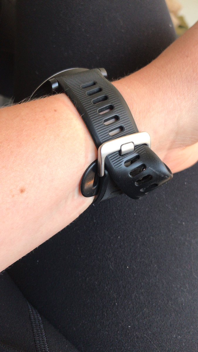 MyFitGuruJulz's tweet photo. @Garmin do you sell just the little band, that holds the extra strap down, for the watch strap? Mine ripped and this has been my temporary fix. I could use a new one. https://t.co/uJAqoHpkDu