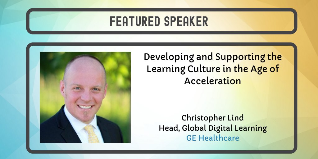Ending day 1 of the #CLOExchange Christopher Lind, Head of Global Digital Learning for GE Healthcare, will be talking to attendees on developing and supporting the learning culture int he age of acceleration.

#CLOExchange