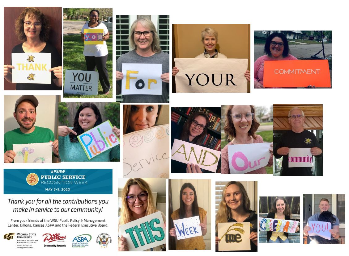 WSUPPMC's tweet photo. Celebrating #PSRW2020 we dropped off care packages to Sedgwick County Health Department today.  Thanks to Kansas Chapter of the American Society for Public Administration, Wichita Federal Executives Association &amp; @DillonsGrocery for the assistance to provide goodies. #thankyou https://t.co/5XF0GiI8NX
