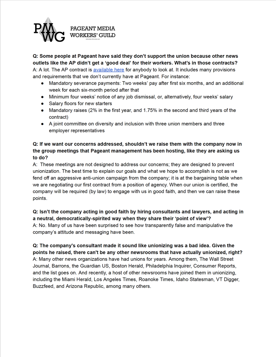 WeArePMWG's tweet photo. As Pageant rolls out its aggressive anti-union campaign, we wanted to respond to some of the points they've been raising. 

#recognizeourguilds https://t.co/fgtiXpsirp