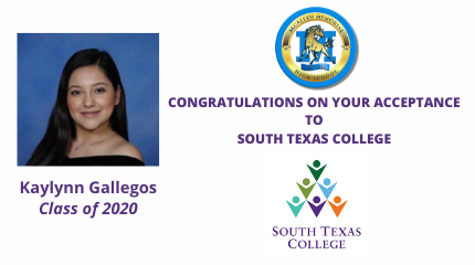 MustangGoCenter's tweet photo. Congratulations to Kaylynn Gallegos on her acceptance to South Texas College!!! @Pride_Mustangs @ramjrcastillo @BeccaBechtold https://t.co/q08GqQsCYB