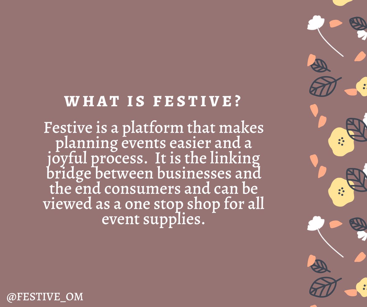 festive_om's tweet photo. Festive’s website is going to be live very soon 🥰🌼
#wait_for_us https://t.co/BfLXzW8q7G