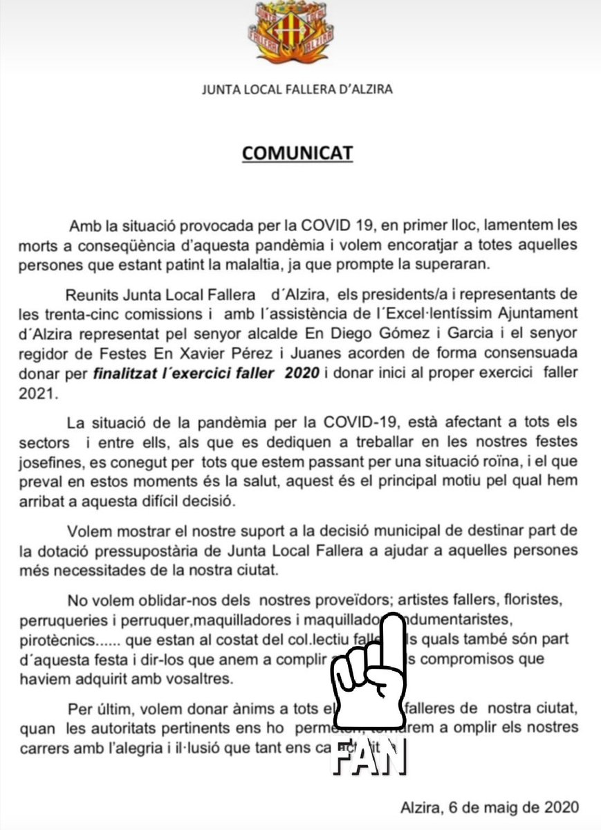 En Alzira té la mateixa importància el distribuidor de begudes que l'artista faller segons este comunicat. La p... mare...