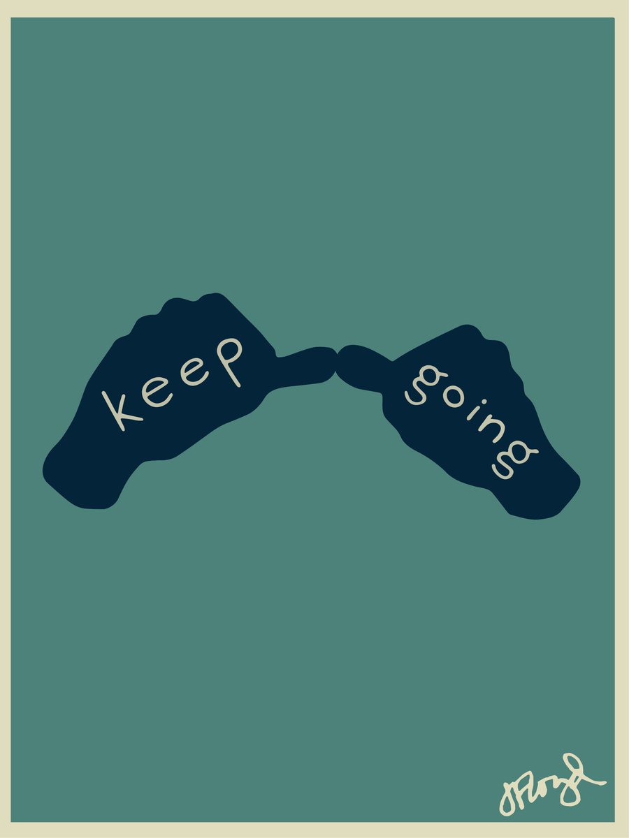 STAY HOME + KEEP GOING by @jenafloydart art are now available as downloads at amplifier.org. Jena created these to show how to sign Keep Going and Stay Home in American Sign language: “Let’s keep going as we stay home to flatten the curve — saving lives.”