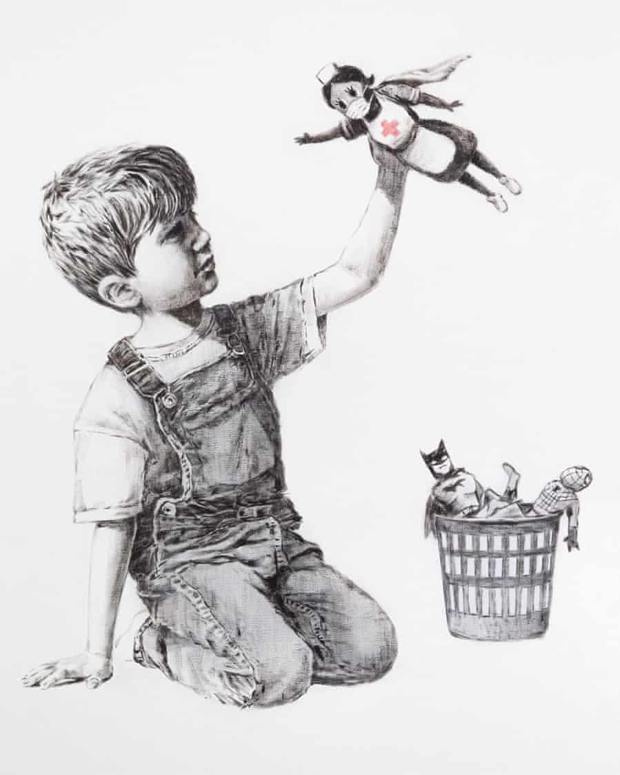 Muhammad Lila (@muhammadlila) on Twitter photo This is Banksy's latest.
He posted it outside a hospital in the UK.
Then, uncharacteristically, he added a personal note:
“Thanks for all you’re doing. I hope this brightens the place up a bit, even if it’s only black and white" This is Banksy's latest.
He posted it outside a hospital in the UK.
Then, uncharacteristically, he added a personal note:
“Thanks for all you’re doing. I hope this brightens the place up a bit, even if it’s only black and white"