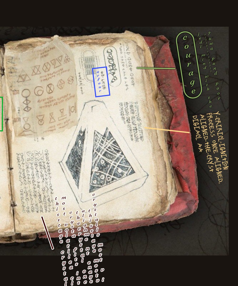 AurekFonts's tweet photo. #SacredJediTexts translation no7:
This will probably be the last of these until more information/photos come out at higher resolutions. This one combines everything we know into one massive translation of all the readable text on this hero page
#Protobesh #Coremaic #Aurebesh https://t.co/QLVOwpefNg