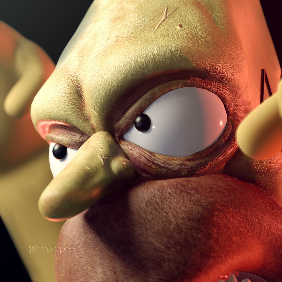 hoolopee's tweet photo. homer's all rigged and painted. he hates the boy! #b3d #eevee #substance #simpsons #thesimpsons #homer #bighomer #homerstream https://t.co/qMyGOVNoEb