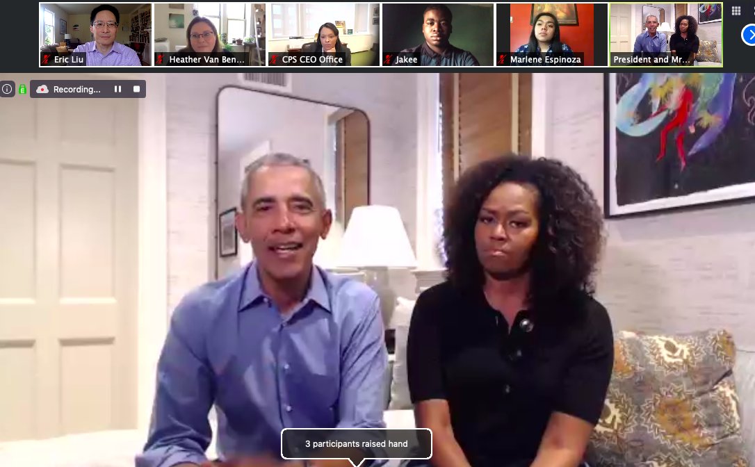 Today I had the thrill of speaking with 500 <a href="/ChiPubSchools/">CPS - Chicago Public Schools</a> students in a town hall on civic power - and welcoming two surprise guests into the conversation! Kudos <a href="/CPSCivicLife/">CPS Dept of Student Voice & Engagement</a> &amp; <a href="/ObamaFoundation/">The Obama Foundation</a> teams. An unforgettable experience, especially for the young people. #StayEngagedCPS