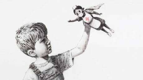 Nurse portrayed as superhero in new Banksy artwork cbc.ca/news/entertain…