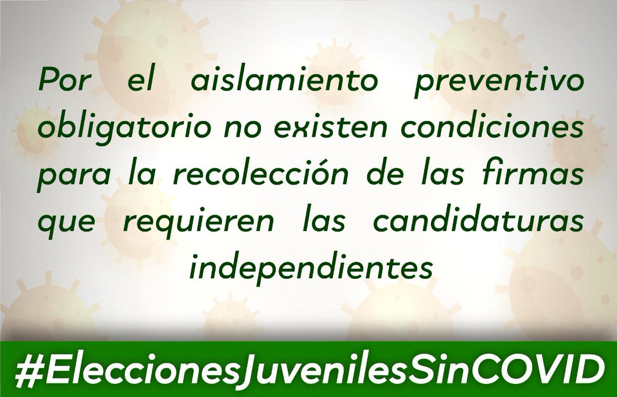 NGeneraciones's tweet photo. Realizamos un llamado al gobierno nacional para solicitar el aplazamiento de los Consejos Juveniles, teniendo en cuenta está difícil situación, que nos impide unas elecciones normales. #EleccionesJuvenilesSinCovid https://t.co/lSfmmEvqeg