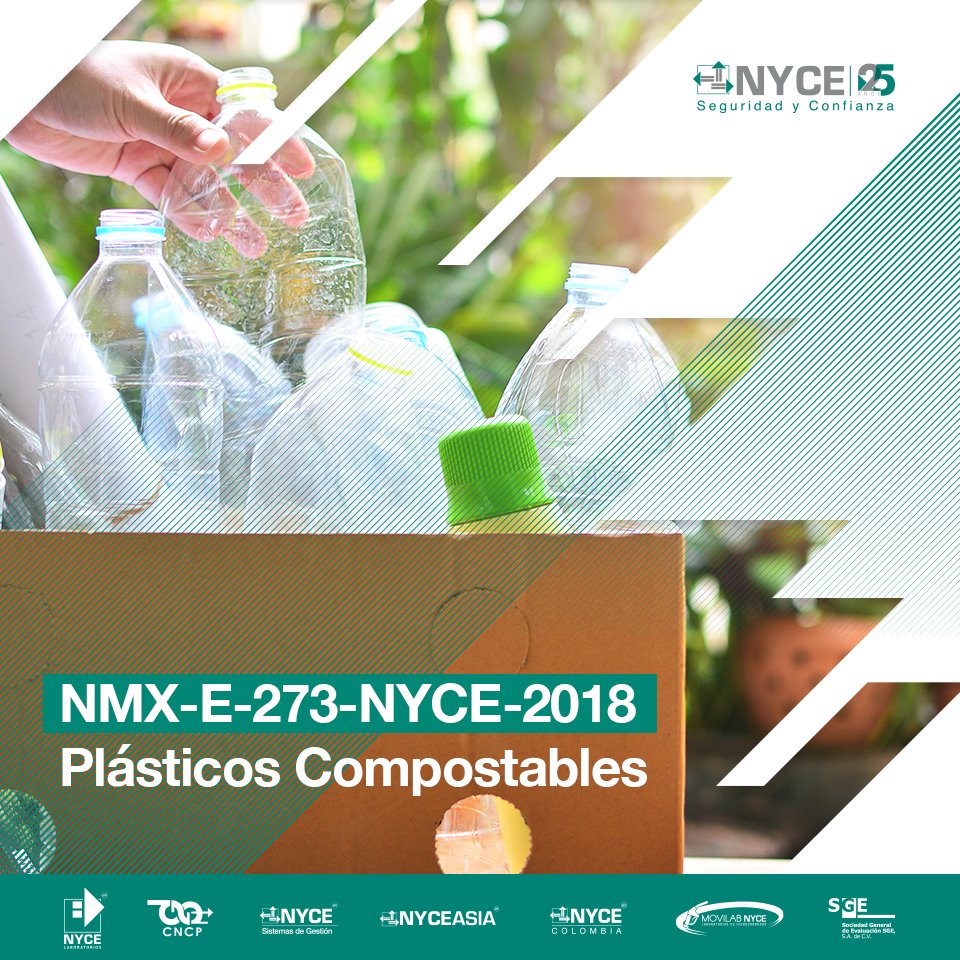 NYCE_MX's tweet photo. Ya se publicó la NMX-E-273-NYCE-2019, la primera Norma Mexicana para #Plásticos compostables, que se convertirá en una gran herramienta para mitigar la #Contaminación.
¿Te interesa obtener más detalles de esta NMX? Visita nuestro #BlogNYCE: https://t.co/rSSha6HCTR https://t.co/pwfyO4Mnvq